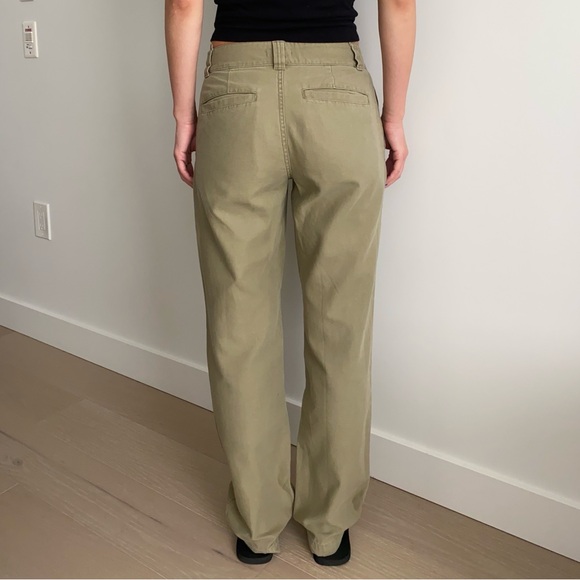 Aritzia tna low rise straight leg pant olive green - Picture 3 of 8